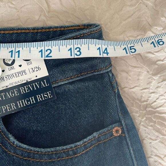 Rewash Vintage Revival Mom Stovepipe High Rise Denim Jeans Size 3/26 New - Picture 8 of 10